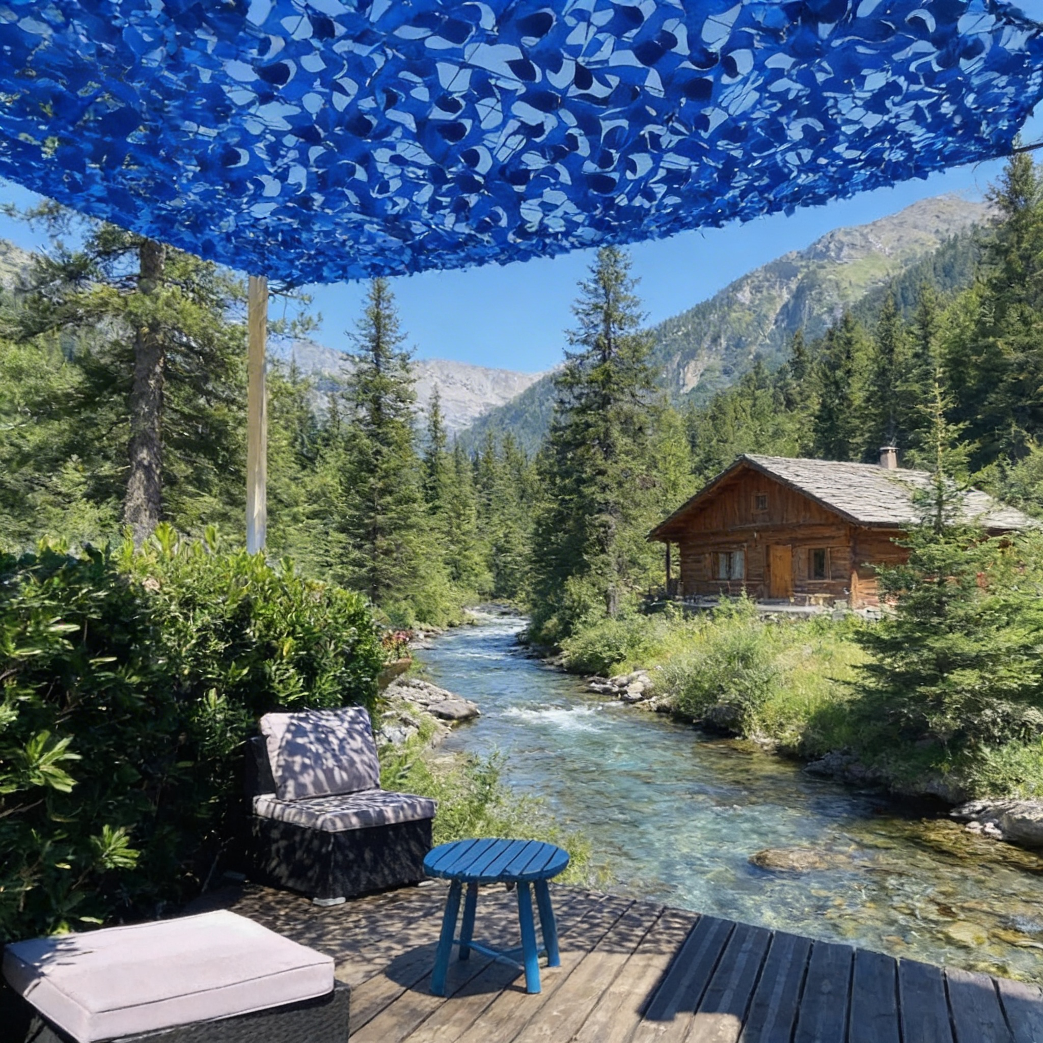Filet de camouflage renforcé bleu
