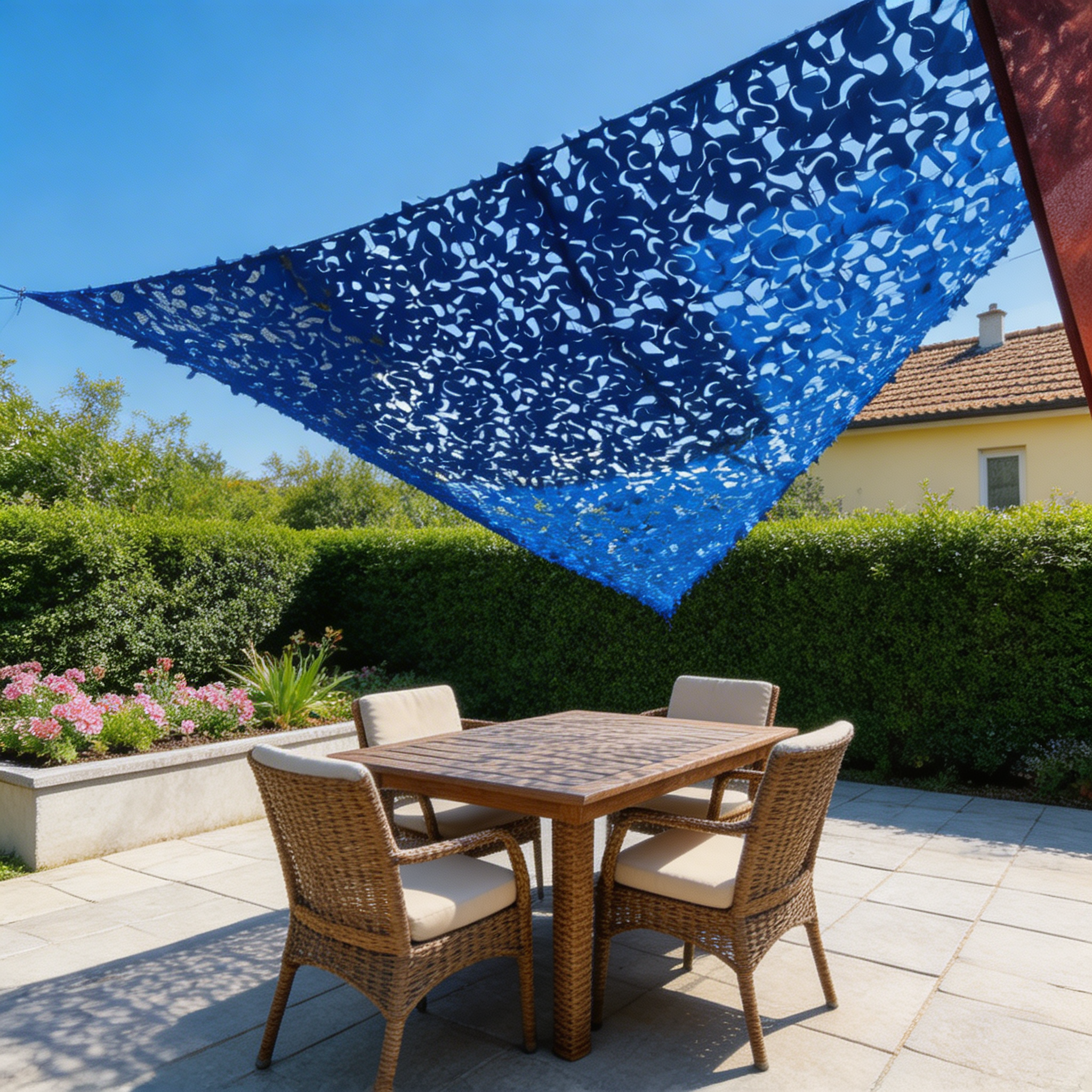 Filet de camouflage triangulaire bleu